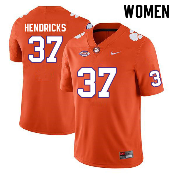Women #37 Jacob Hendricks Clemson Tigers College Football Jerseys Sale-Orange
